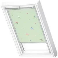 Velux Verdunklungsrollo "DKL 4661S" verdunkelnd ohne Bohren in Führungsschienen alufarbene Führungsschienen & Griffleiste