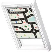 Velux Verdunklungsrollo "DKL 4655S" verdunkelnd ohne Bohren in Führungsschienen alufarbene Führungsschienen & Griffleiste