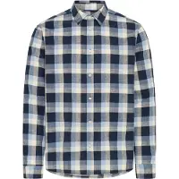 Blend Langarmhemd "Langarmhemd BHDaris", Herren, Gr. M, N-Gr, blau (salute), Obermaterial: 100% Baumwolle CO., Hemden Langarmhemd