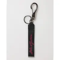 Dolce&Gabbana Schwarzer Burgunder Polyester DG Logo Männer Schlüsselanhänger Schlüsselring
