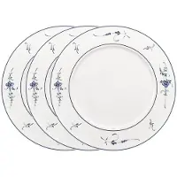 Villeroy & Boch Speiseteller "Platzteller Vieux Luxembourg ø 30,5 cm 3er Set weiß-blau"