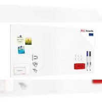 Allboards Rahmenloses SLIMboard – Magnetisches trocken abwischbares Whiteboard 120×60 cm + Zubehör