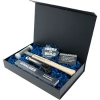 HALDER Geschenkbox SUPERCRAFT Schonhammer Ø 30 mm mit Gravur rückschlagfrei mit Stahlschrotfüllung | Exklusives Handwerker Geschenk