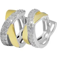 Adelia´s Paar Creolen "Damen Ohrringe – Creole aus 925 Silber mit Zirkonia" Ideal als Geschenk – dezent und elegant