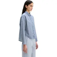 Marc O'Polo Marc OPolo Hemdbluse bequem weite Form, garngefärbter Chambray, Kentkragen