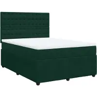 vidaXL Boxspringbett mit Matratze Dunkelgrün 160x200 cm Samt