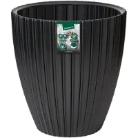 Garden ID Stilvoller schwarzer Polyethylen-Blumentopf - 40x42 cm