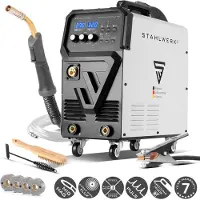 Stahlwerk Schutzgasschweißgerät 4-in-1 Kombi MIG 270 Puls Pro – Pulsfunktion, 270 A, Alu geeignet, 4-Rollen-Antrieb, Lift-TIG & MMA-Funktion
