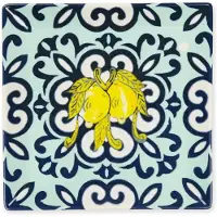 Excelsa Set 6 flache Teller Amalfi aus bunter Keramik 18x18