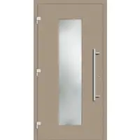 Haustuerenland.de Smarte Haustür "JULE" 79 mm RC2 mit Fingerprint Graubeige RAL 1019 beidseitig außen öffnend DIN links