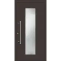 Haustuerenland.de Smarte Haustür "JULE" 79 mm RC2 mit Fingerprint Graubraun RAL 8019 innen öffnend DIN links