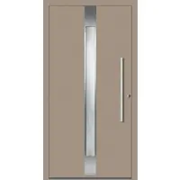 Haustuerenland.de Schüco Aluminium Haustür "COSIMA" ADS 75.SI RC2 Graubeige RAL 1019 beidseitig innen öffnend DIN rechts