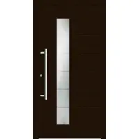 Haustuerenland.de Smarte Haustür "GESINE" 79 mm RC2 mit Fingerprint Dunkelbraun RAL 8077 innen öffnend DIN links