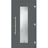 Haustuerenland.de Smarte Haustür "JULE" 79 mm RC2 mit Fingerprint Basaltgrau RAL 7012 beidseitig außen öffnend DIN rechts
