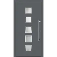 Haustuerenland.de Smarte Haustür "SISSI" 79 mm RC2 mit Fingerprint Basaltgrau RAL 7012 innen öffnend DIN rechts