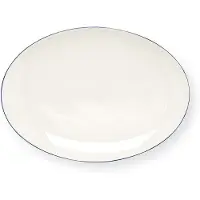 Vt wonen Teller vtwonen Teller White-Blue Line Oval 30 cm
