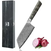 Zayiko Professional Series Damast Nakirimesser I 16 cm Klinge I Ahornholzgriff