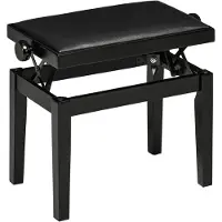 MODFU Klavierhocker Kunstleder Schwarz höhenverstellbar 63x33x45-56 cm aus Kautschukholz