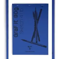 Clairefontaine 5x Skizzenblock A5 GraF'it, kopfseitig geheftet, 80 Blatt 90g - Mitternachtsblau 96732C