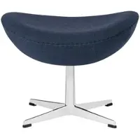 Fritz Hansen - Egg Fußhocker, Aluminium gebürstet matt / Capture blau 6001