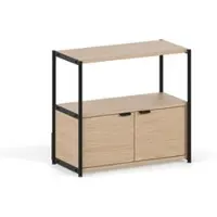 TIPTOE - Unit Regalsystem, H 75 x 84 cm, inkl. 1 Tür, Eiche / graphite black