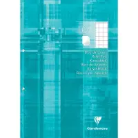 Clairefontaine 5x Kursblock A4, 2-fach gelocht, 100 Blatt kariert 10x10 + Rand, 90g - Türkis 5810C