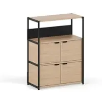 TIPTOE - Unit Regalsystem, H 110 x 84 cm, inkl. 2 Türen, Eiche / graphite black