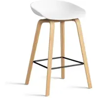 HAY - About A Stool AAS 32 H 65 cm, Eiche lackiert / Stahl schwarz / white 2.0 (Filzgleiter)