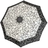 Doppler Regenschirm Fiber Flex Long AC Paisley Black And White