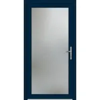 Haustuerenland.de PREMIUM Aluminium Nebeneingangstür "EMILY-Q" 59 mm Stahlblau RAL 5011 beidseitig innen öffnend DIN rechts