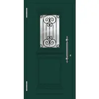 Haustuerenland.de Aluminium Landhaustür "AMALIA" 78 mm RC2 Moosgrün RAL 6005 beidseitig außen öffnend DIN links