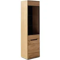 MCA living Standvitrine "Araya Vitrine", braun (eichenfarben), B:52,5cm H:195,5cm T:40,5cm, Holzwerkstoff, Massivholz, Schränke, Standvitrine, Türen gedämpft