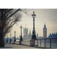 Papermoon Fototapete "Big Ben", bunt (grau), B:5m L:2,8m, Vlies, Tapeten, Fototapete