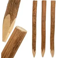 Voss.garden 3x Haselnuss-Zaunpfahl naturbelassen, entrindet, Holzpfahl, 180cm, Ø 6-10cm