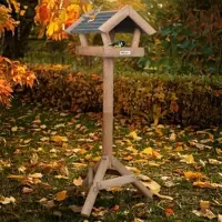 Voss.garden Vogelhaus Stöve mit Ständer, Holzdach, braun, 118cm