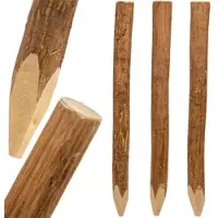 Voss.garden 3x Haselnuss-Zaunpfahl naturbelassen, entrindet, Holzpfahl, 150cm, Ø 6-10cm
