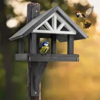 Voss.garden Morby - hochwertiges Vogelhaus zur Wandmontage, schwarz/weiß