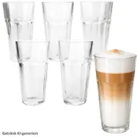 MamboCat 6er Set QUEEN Latte Macchiato Gläser stapelbar aus Glas - 27022041