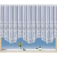 Weckbrodt Gardine "Napoli", ", weiß, B:450cm H:175cm, Polyester, Gardinen, Gardine, jacquard, gebogt, Bogenstore, Bordüre