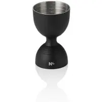 WAS Germany 6x Jigger Rim Bell Nocturn 3/6 cl, Ø 5 cm, Höhe 8 cm, schwarz matt, Chromnickelstahl 18/10