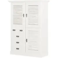Maison bleue Highboard Fancy , weiß , Maße (cm): B: 118,5 H: 163,5 T: 48.0
