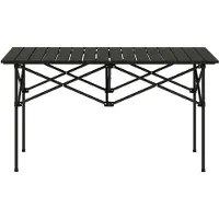 MODFU Campingtisch Aluminium schwarz 95x55x50 cm, klappbar, mit rollbarer Tischplatte und Tragetasche