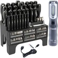 TECPO Schraubendreher- und Bit Set 100-tlg. + Werkstattlampe, 300...