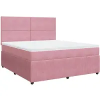 Syfax Boxspringbett mit Matratze Rosa 180x200 cm Samt