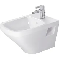 Duravit Wand-Bidet DURASTYLE mit Überlauf, Hahnlochbank, 370 x 540 mm, 1 Hahnloch weiß