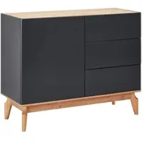 Bessagi Home Sideboard Fosco Grau/Eichefarben Echtholz