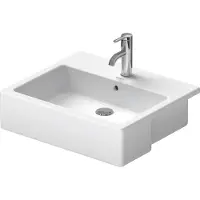 Duravit Halbeinbau-Waschtisch Vero 55x47cm, EB v ob, m HL, ÜL, HLB, weiß