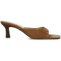 Manfield Cognacfarbene Veloursleder-Sandaletten | Größe 39