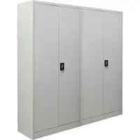 Proregal MegaDeal 2x Flügeltürenschrank ELEPHANT Mit 2 Türen Abschließbar HxBxT 180x80x40cm 4 Ebenen Stahl Pulverbeschichtet Lichtgrau Aktenschrank