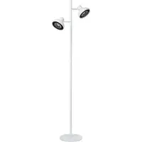 Licht-Erlebnisse Stehleuchte Weiß Metall GU10 2-flammig schwenkbar 138 cm Wohnzimmer Stehlampe